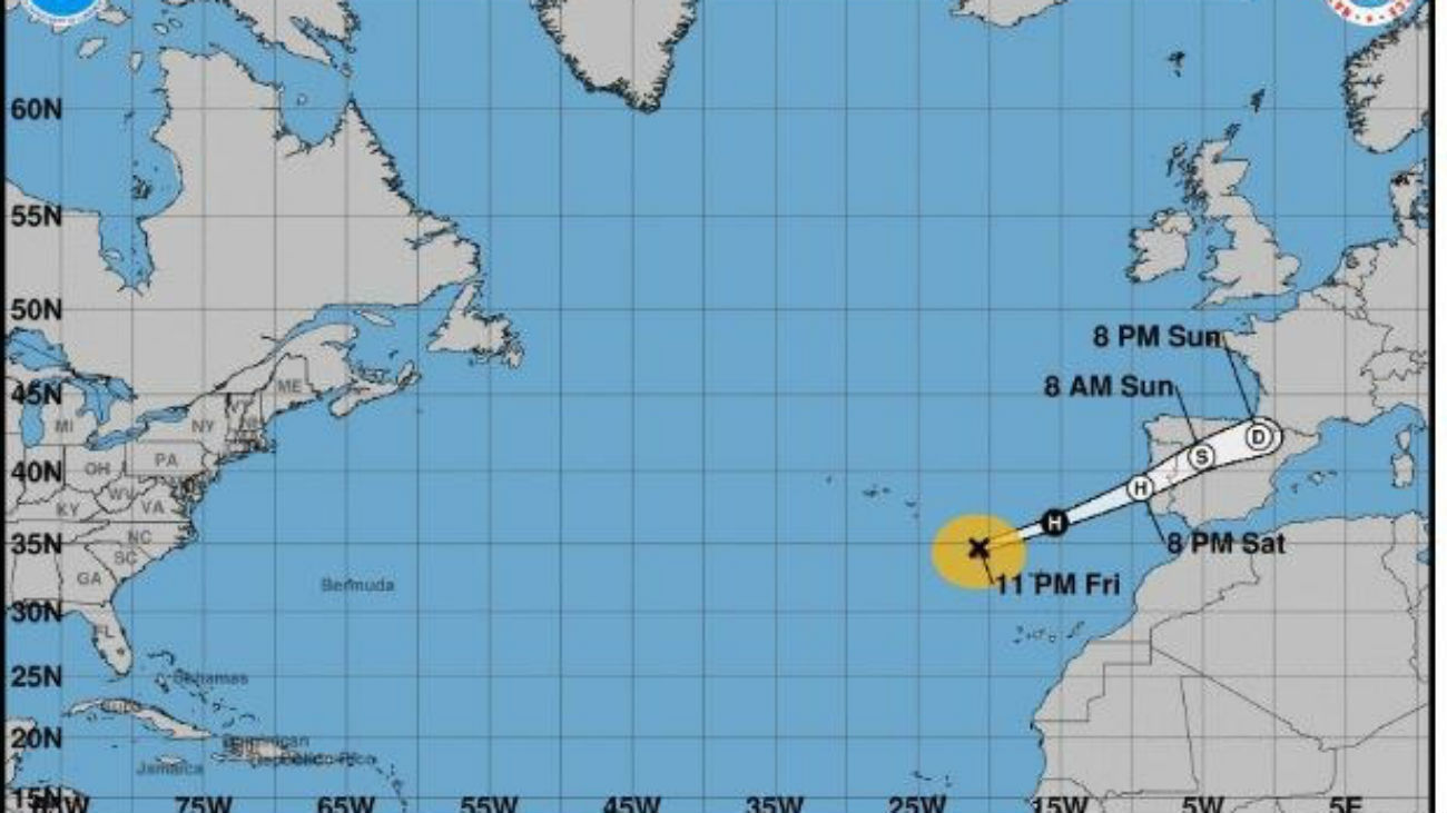 Leslie llegará a España con vientos de hasta 100 km/h