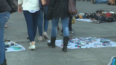 Los manteros toman el "kilómetro cero"