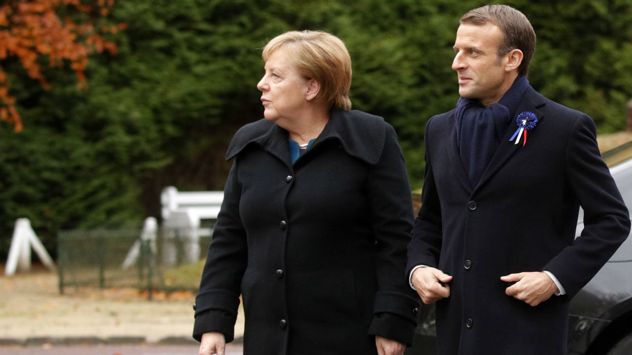 Emmanuel Macron y Angela Merkel