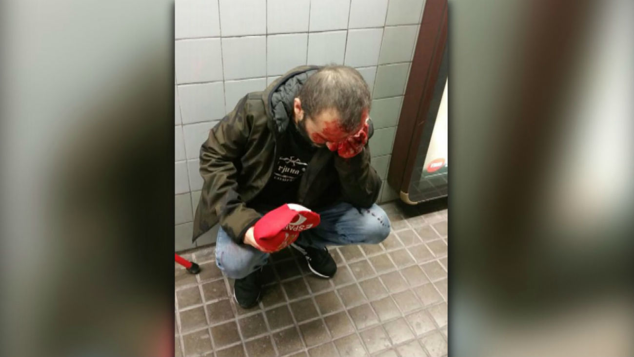 Herido un hombre en Barcelona cuando lucía una gorra de España