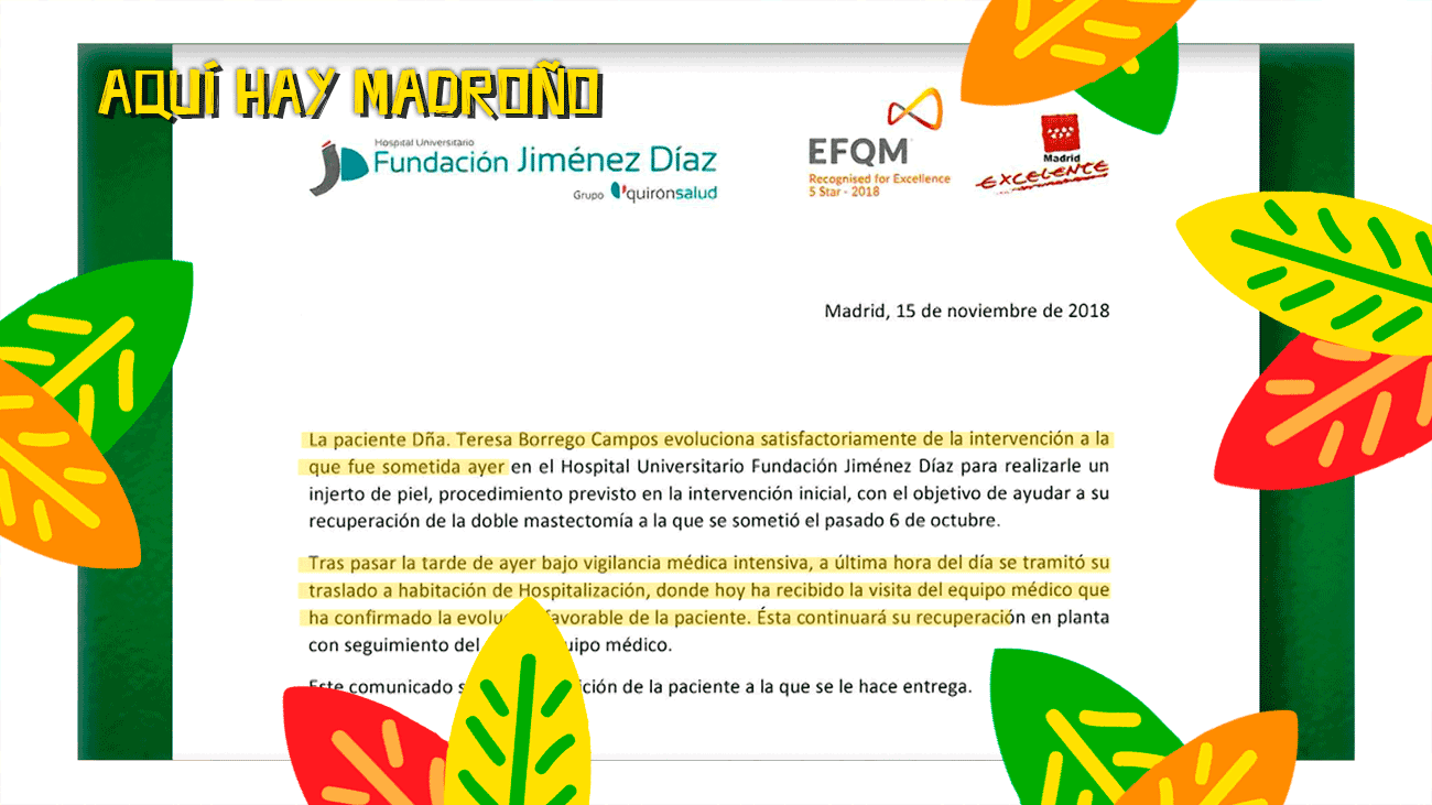 Terelu Campos se recupera favorablemente