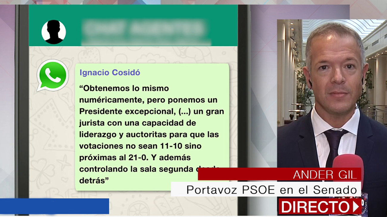 Ander Gil: "El problema del WhatsApp de Cosidó es la puesta en duda de la separación de poderes"