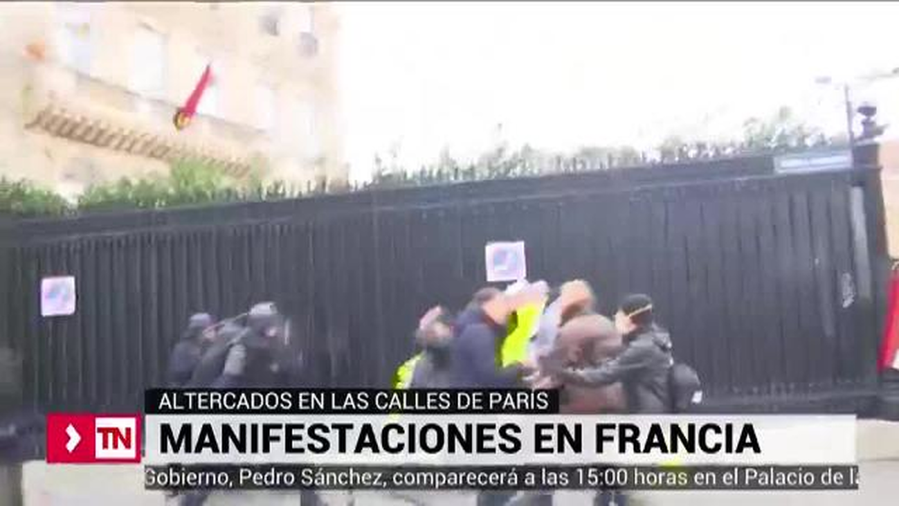Disturbios en París durante la manifestación contra el alza de los carburantes