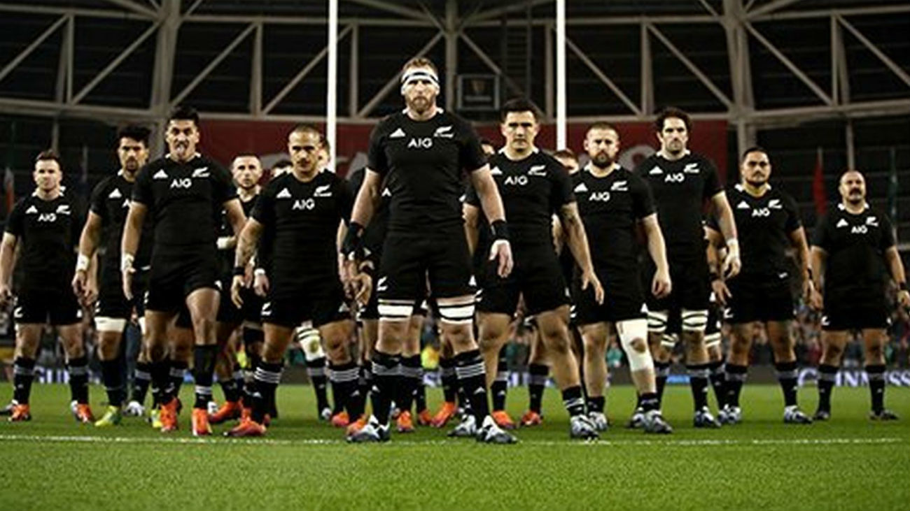 Los jugadores de la Selección neozelandesa de Rugby