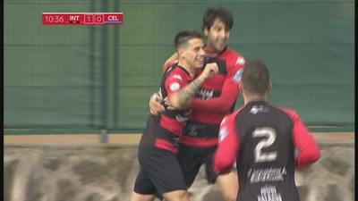 Gol del Alfon del Inter ante el Celta B (1-0)