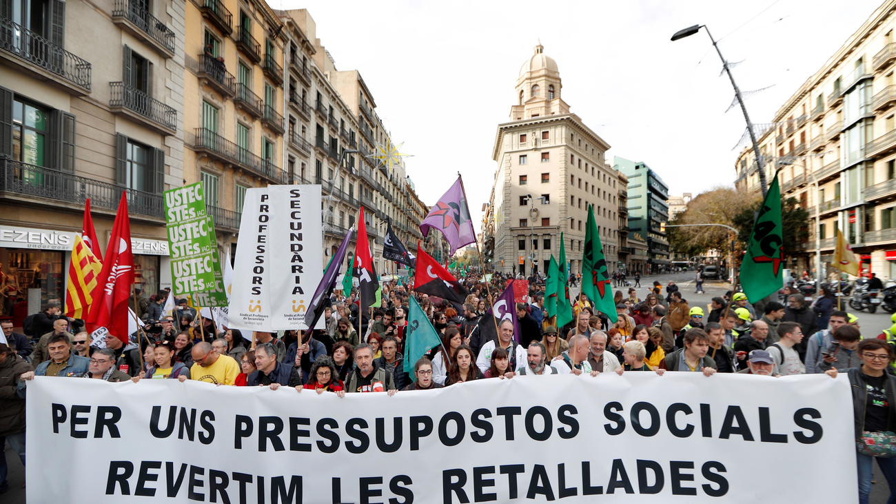 Cuarto día de manifestaciones en Barcelona contra los recortes