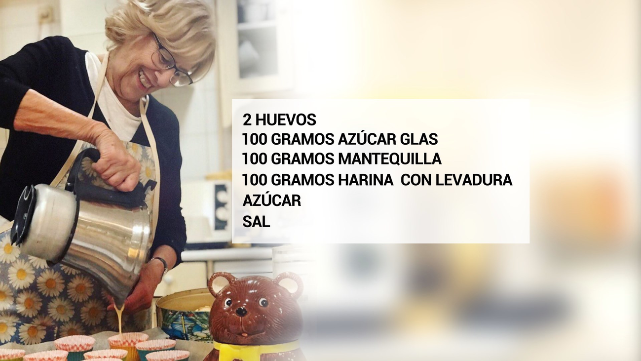Carmena se estrena en Instagram horneando magdalenas