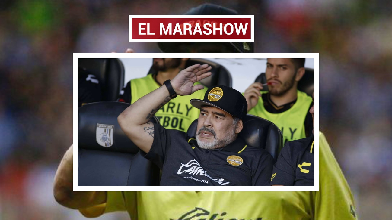 Maradona, a golpes con la afición rival