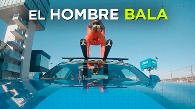 Jan Farell, el hombre bala se entrena en el Jarama