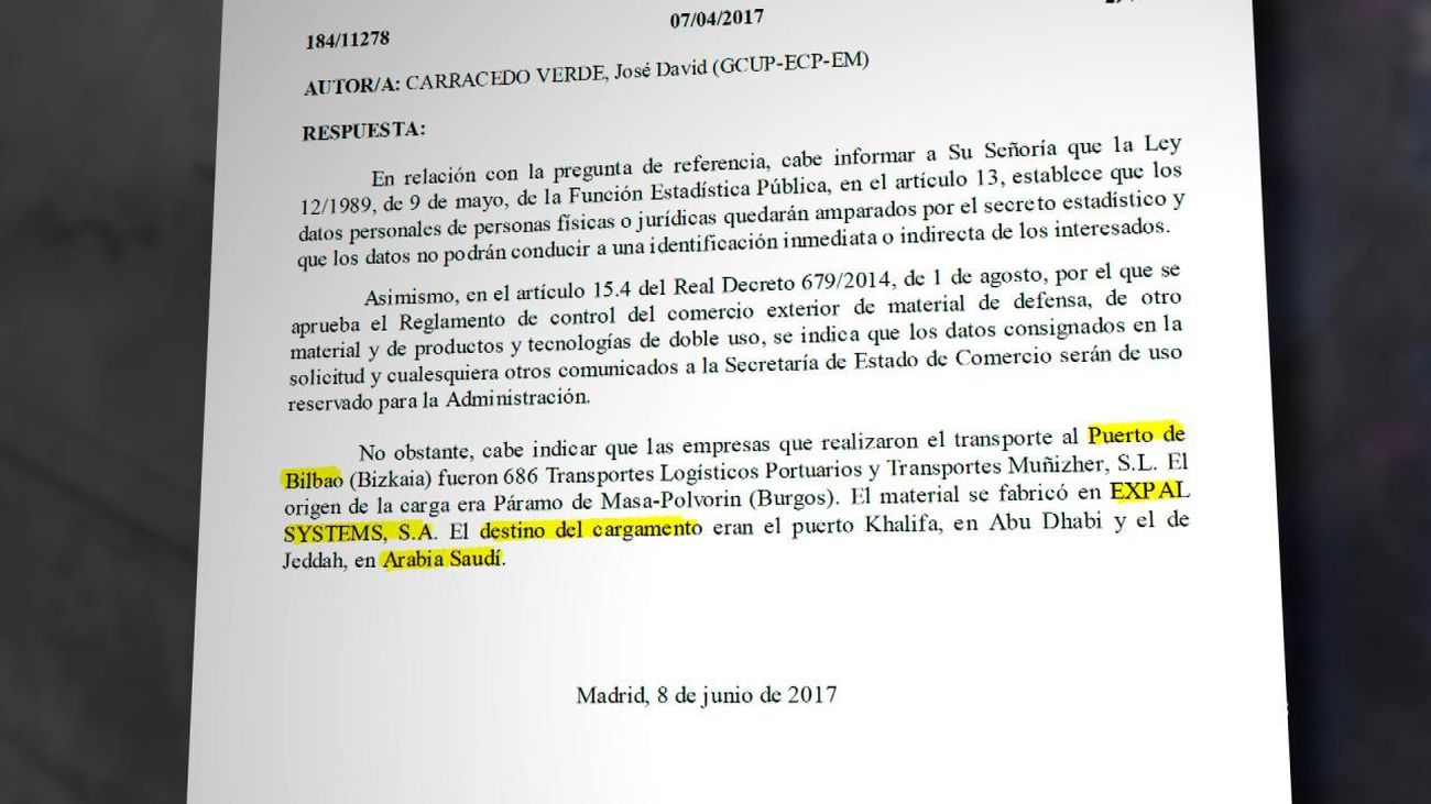 Así verificamos qué empresa española vende proyectiles a Arabia