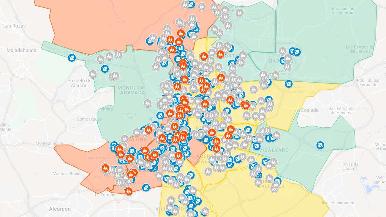 El mapa de las casas de apuestas en Madrid