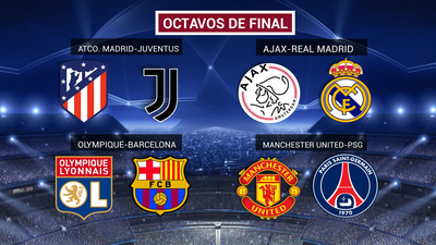 Atlético-Juventus y Ajax-Real Madrid, duelos en octavos