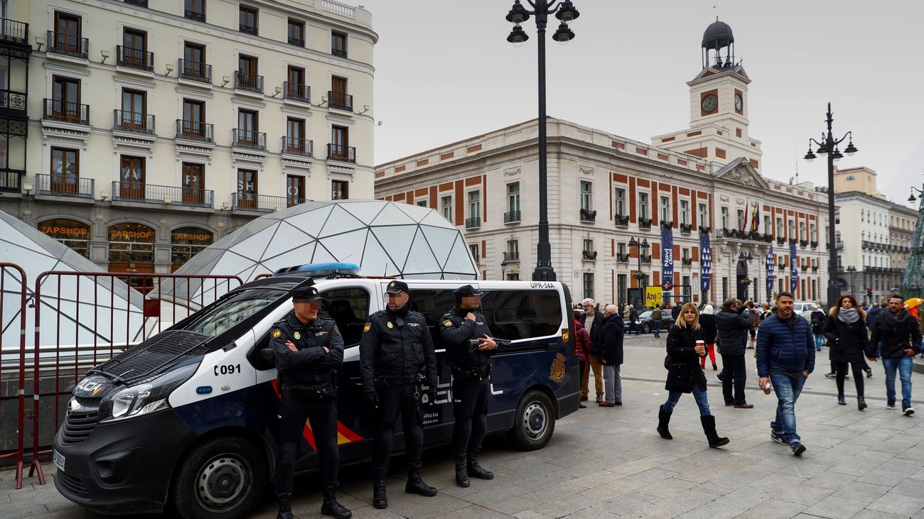 Policía Nacional en la Puerta del Sol