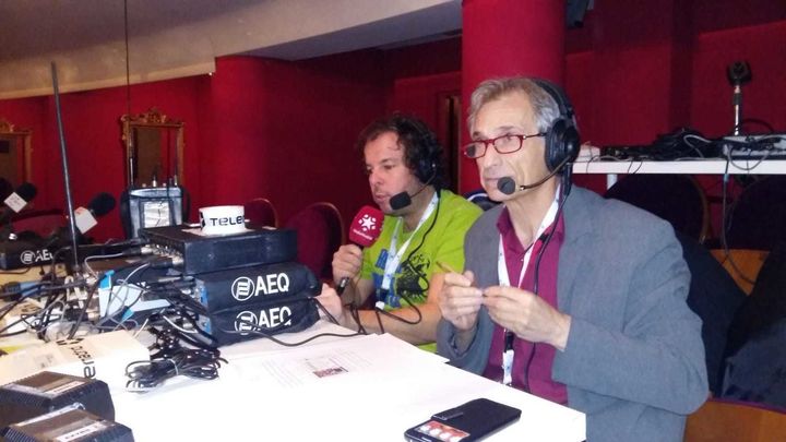 Curro Castillo, en el interior del salón de sorteos / Telemadrid