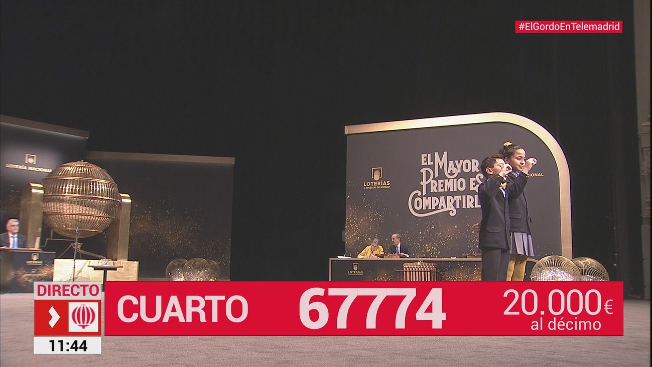 El 67.774, segundo cuarto premio del Sorteo de Navidad, cae en Madrid