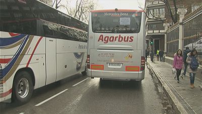 Los autocares vuelven a ocupar este jueves  la Gran Vía para protestar por Madrid Central
