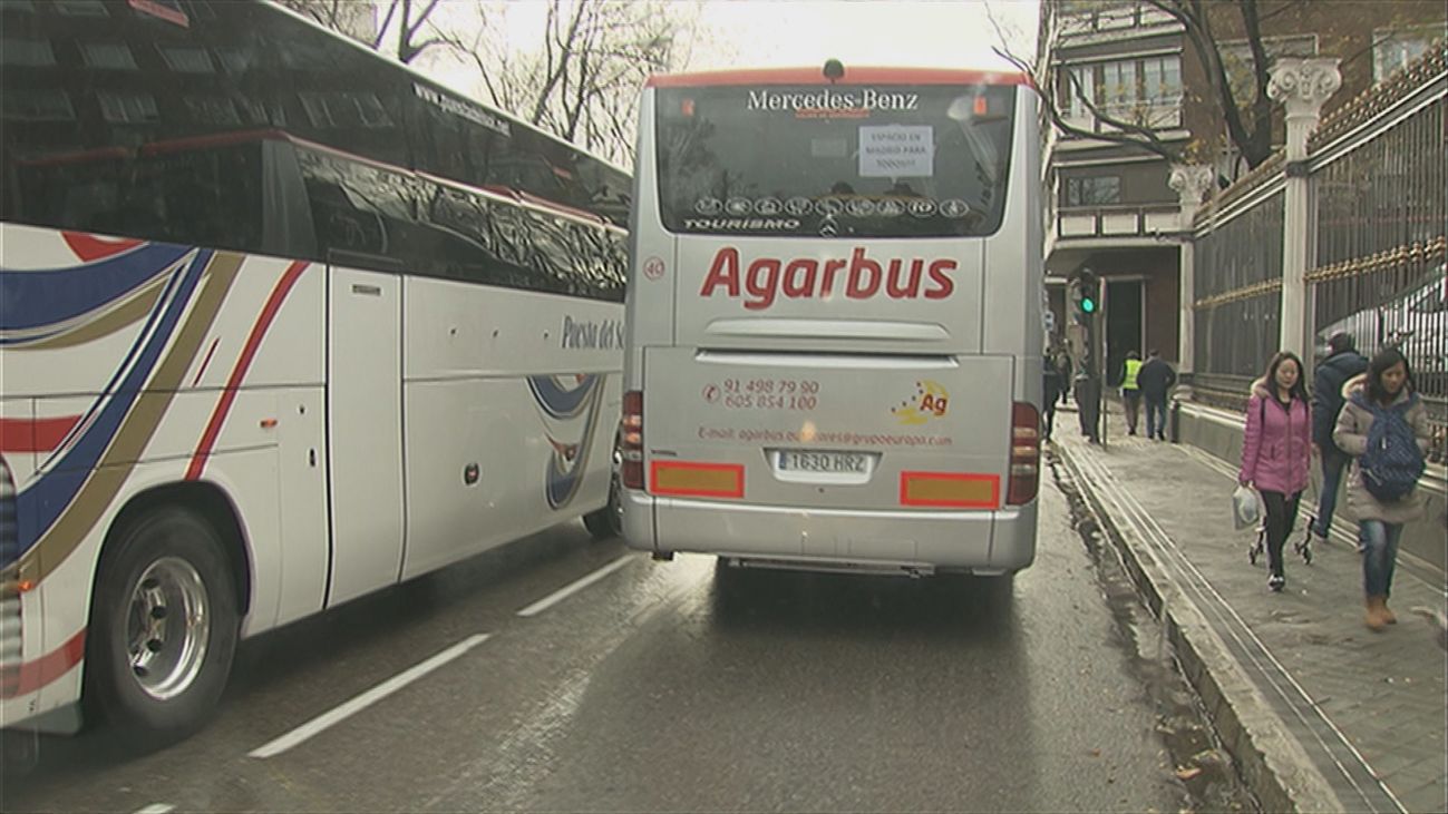 Los autocares vuelven a ocupar este jueves  la Gran Vía para protestar por Madrid Central