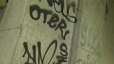 Los grafiteros ensucian la Plaza Mayor
