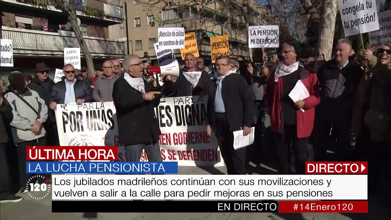 Los jubilados madrileños continúan con sus movilizaciones para reclamar mejores pensiones