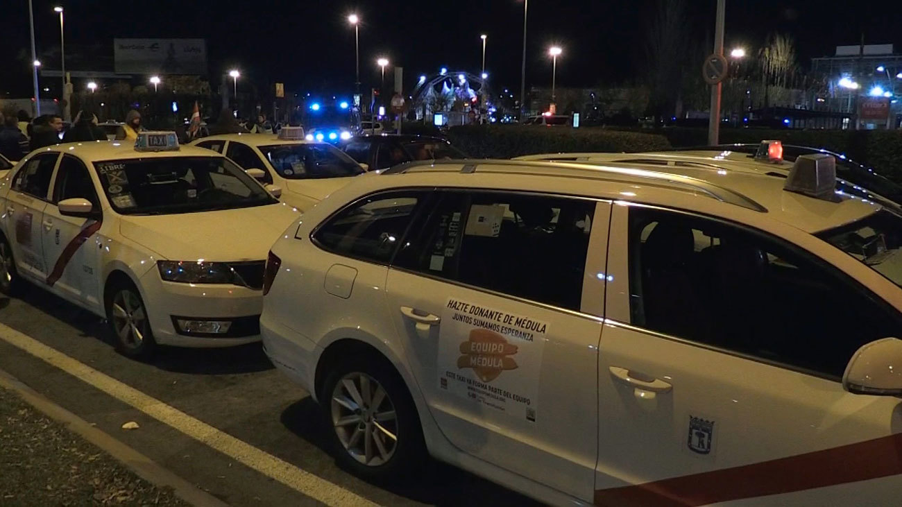 Concentración de taxistas en IFEMA