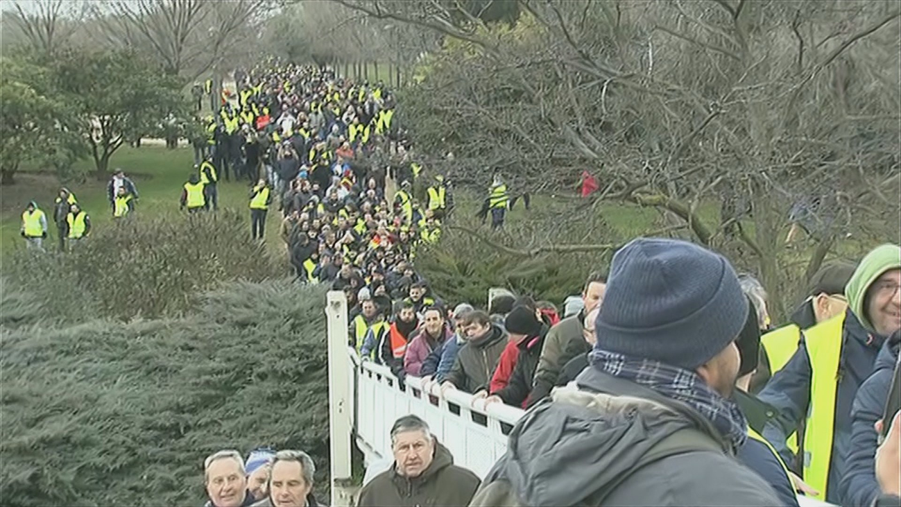 Marcha de taxistas hacia el Aerpouerto de Barajas