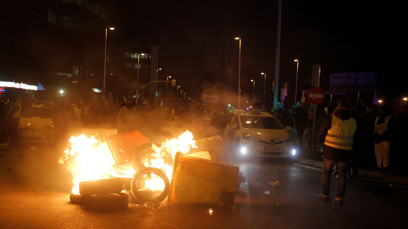 La huelga de los taxistas de Madrid, en imágenes