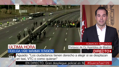 Aguado: "Los responsables del conflicto entre el taxi y los VTC son Sánchez y Ábalos"