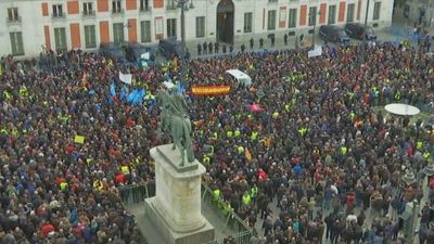 En Directo: Los taxistas toman la Puerta del Sol