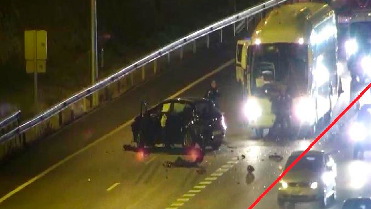 Retenciones en en la M-30, tras un accidente en la zona de Moratalaz