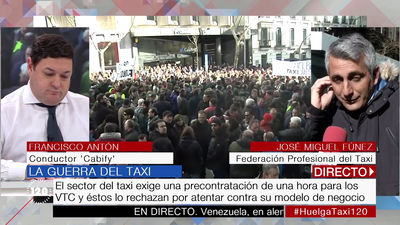 Taxistas y VTC se acusan mutuamente de agresiones y daños durante la huelga