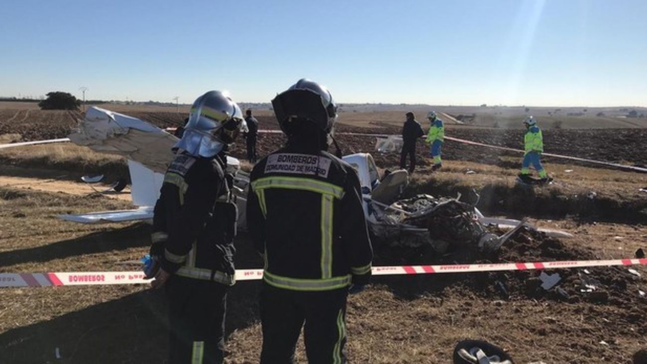 Dos muertos al caer una avioneta en Quijorna