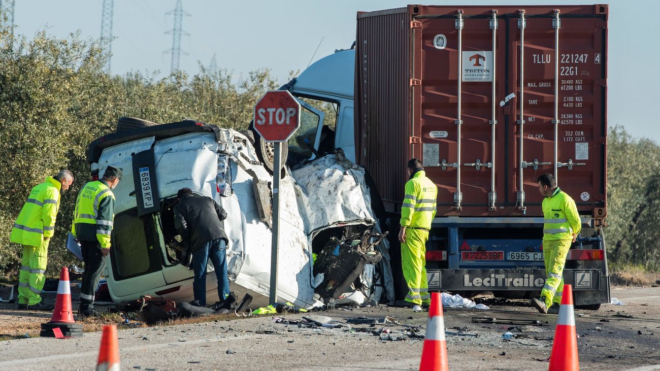 Imagen del accidente mortal en Utrera