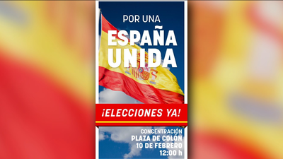 'Por una España unida, elecciones ya',  lema de la manifestación de PP y Cs contra Sánchez