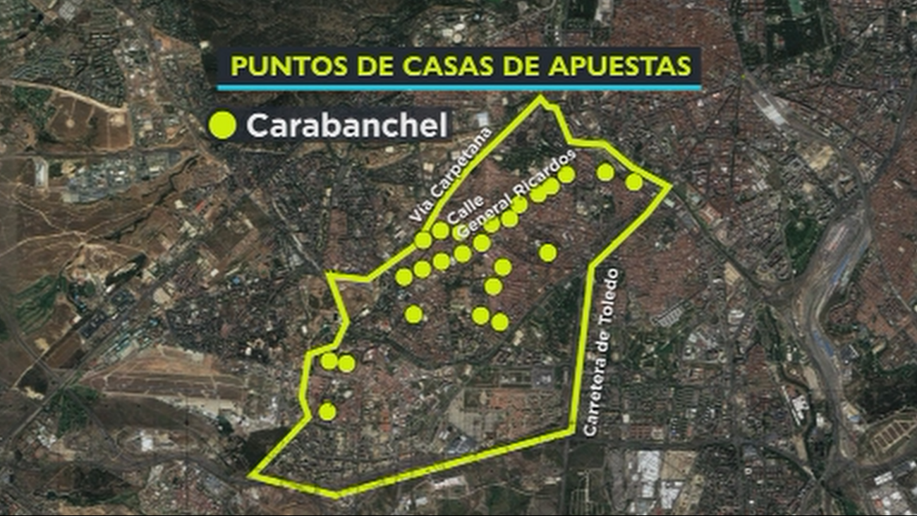 Carabanchel, el distrito con más casas de apuestas de Madrid