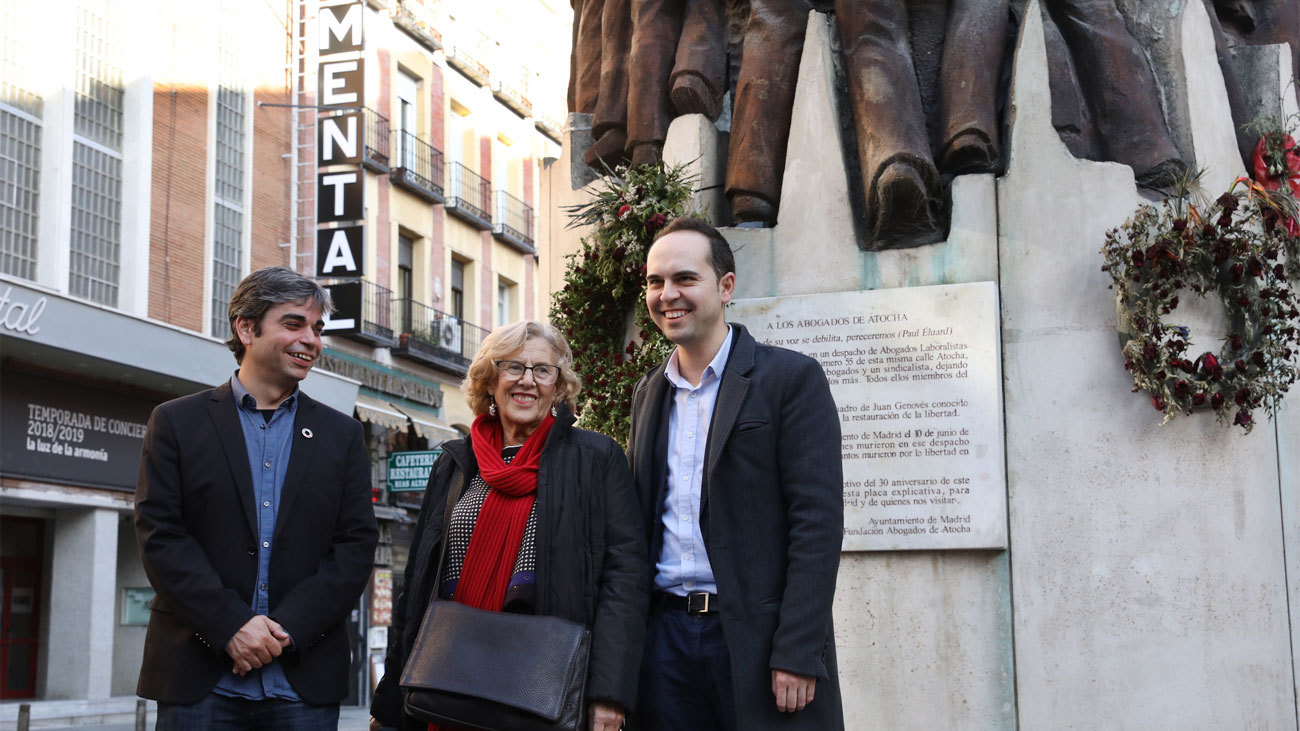 La alcaldesa de Madrid, Manuela Carmena, inaugura la remodelación de la calle Atocha