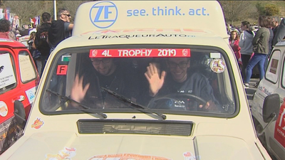 Un estudiante madrileño inicia un rally solidario en un 'cuatro latas'