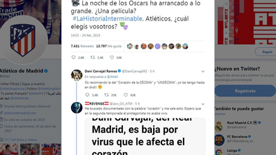 El Atleti ironiza en Twitter y Carvajal responde