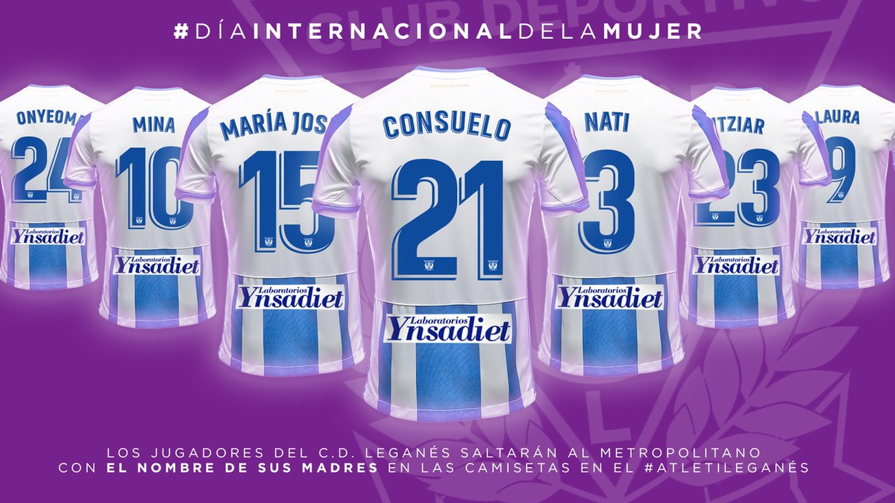 Los jugadores del Leganés saltarán al Wanda con el nombre de sus madres