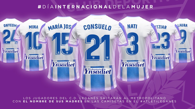 Los jugadores del Leganés saltarán al Wanda con el nombre de sus madres