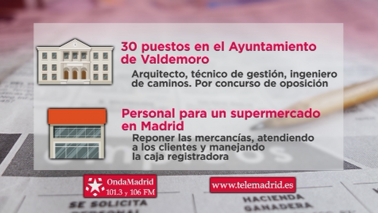 Se busca personal para trabajar en un supermercado de Madrid capital y en el Ayuntamiento de Valdemoro