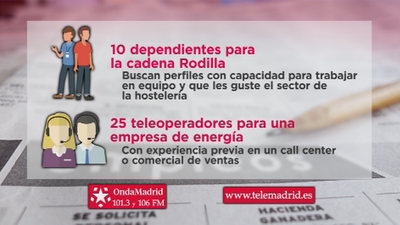Vallecas busca teleoperadores y Getafe, carpinteros