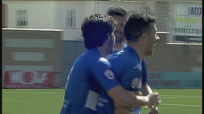 Gol de Tamayo, del Inter Madrid, al Navarcarnero (1-2)