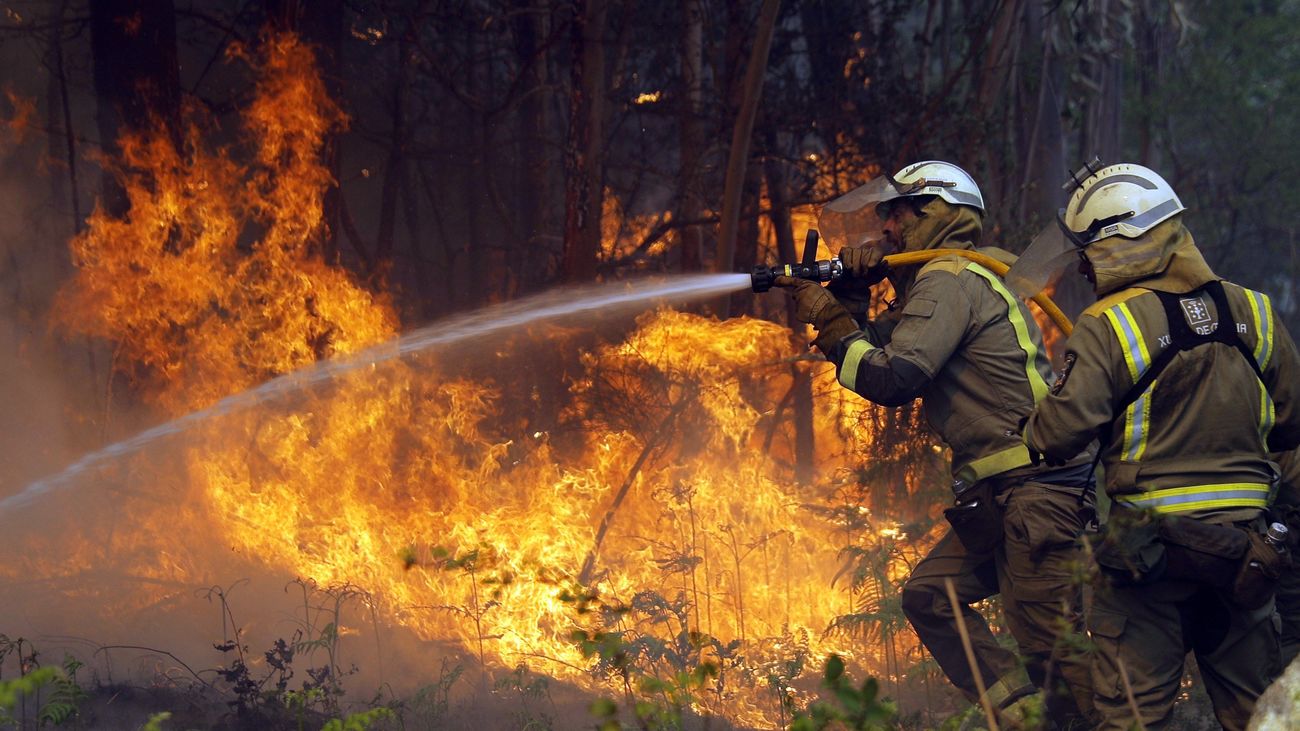 Incendio forestal de Rianxo (A Coruña). EFE/Lavandeira jr