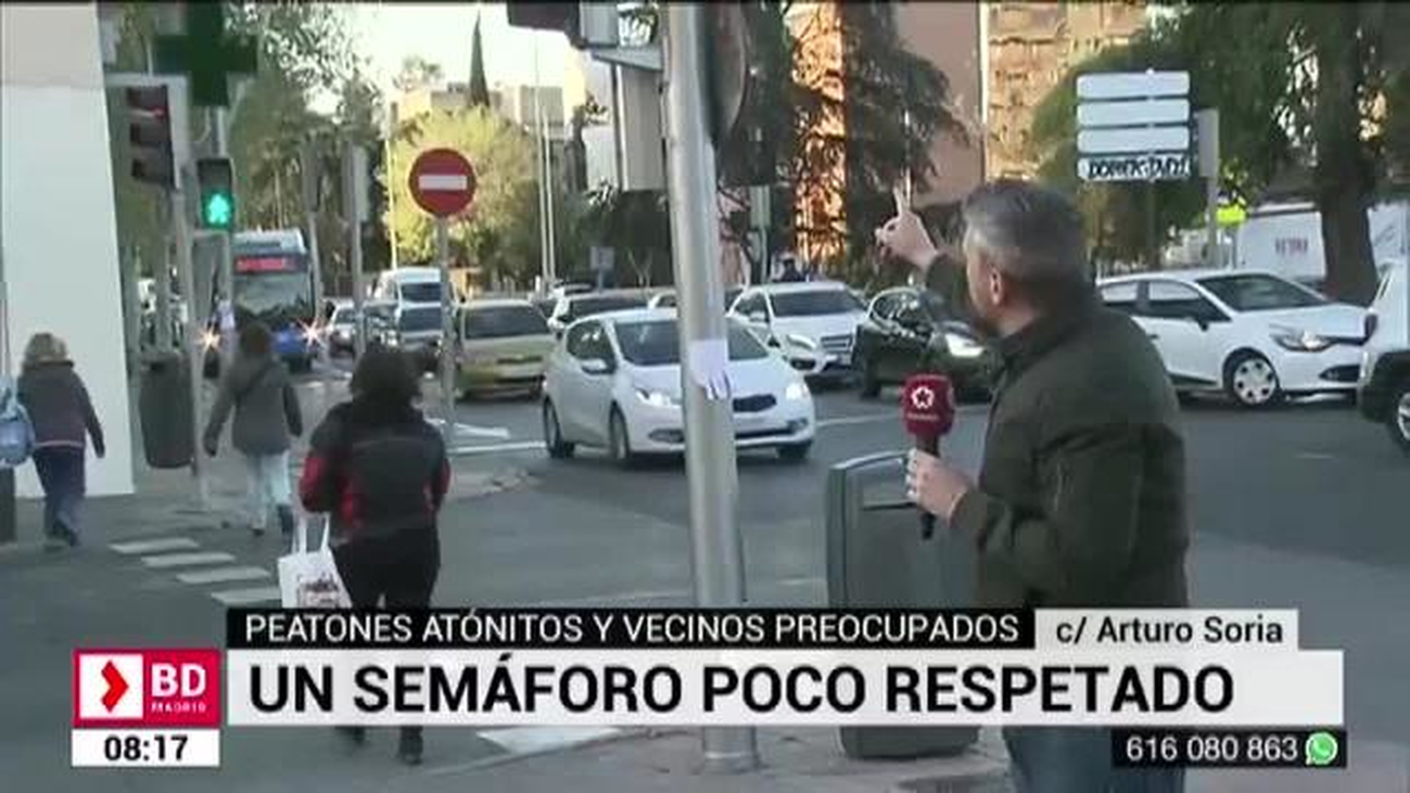 Peligro en Arturo Soria: los coches se saltan un semáforo