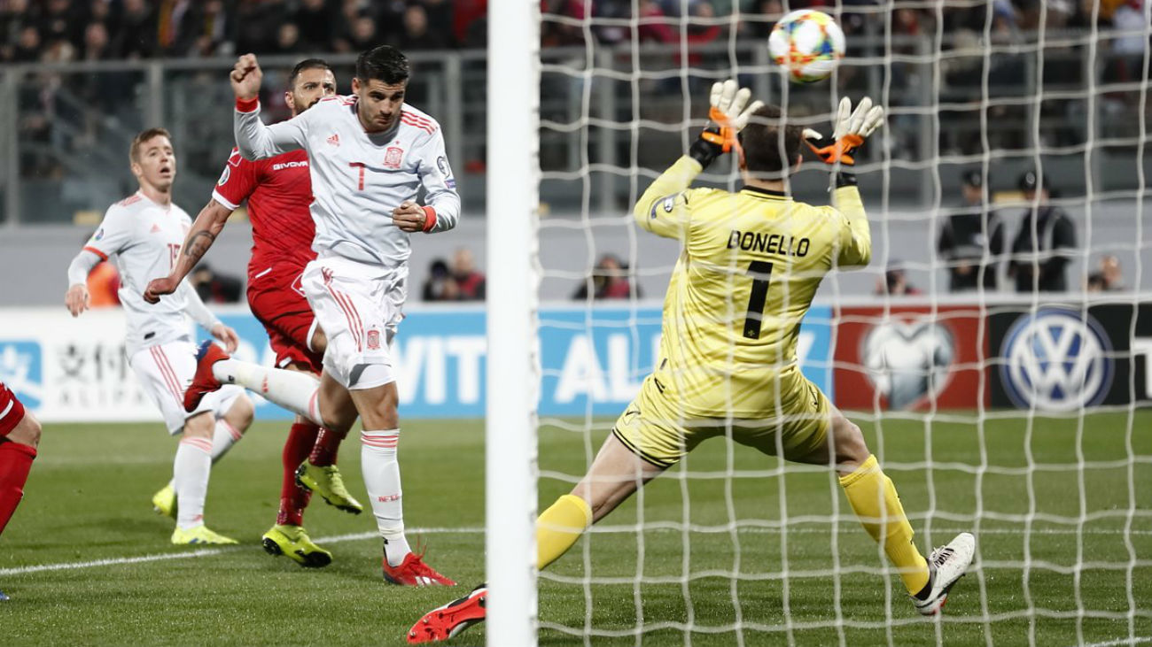 0-2. España resuelve ante Malta con un doblete de Morata