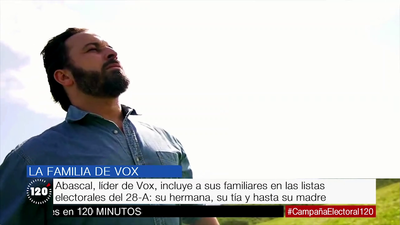 La hermana, la tía y la madre de Santiago Abascal, en las listas de Vox para el 28-A