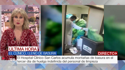 Las imágenes de la basura que acumula el Hospital Clínico por la huelga de limpieza