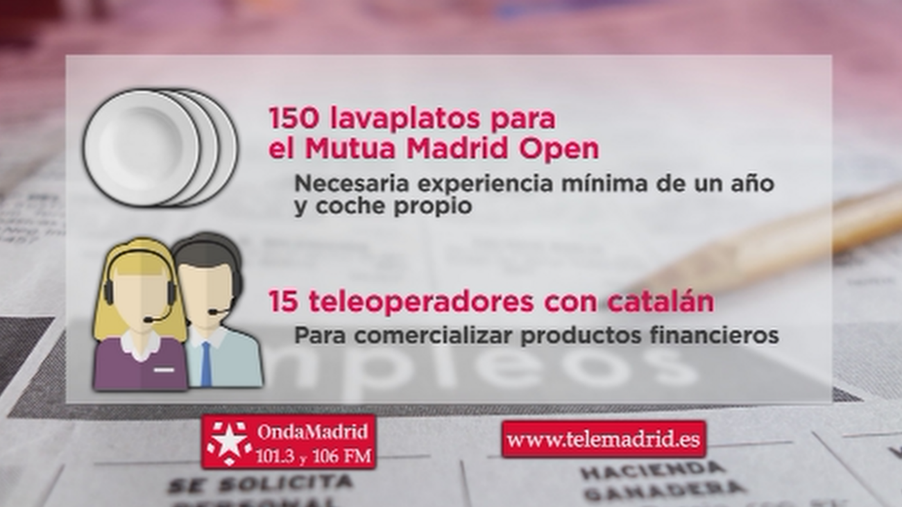 Se buscan 150 lavaplatos para trabajar en el Mutua Madrid Open