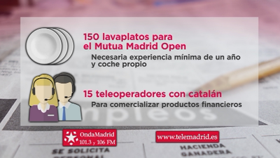 Se buscan 150 lavaplatos para trabajar en el Mutua Madrid Open