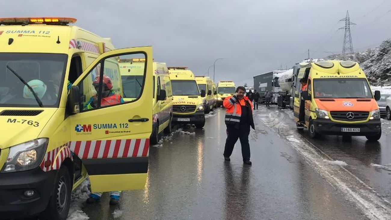 Reabierto parcialmente el tráfico de la A-1 en Somosierra tras el accidente múltiple
